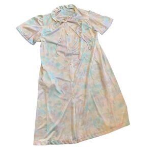VTG Deena Pastel USA Silky Muumuu Overcoat Lingerie USA S